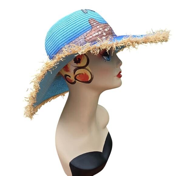 Blue Coastal Starfish Straw Hat – Beachy Resort Vibes main image 8